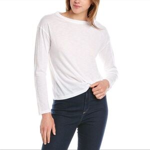 Womens Vince White Relaxed Pima Cotton Shirt